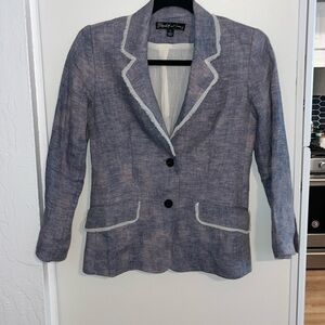 Elizabeth and James Linen Watercolor Style Blazer with Front Pockets | 0